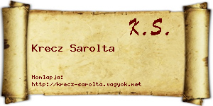 Krecz Sarolta névjegykártya